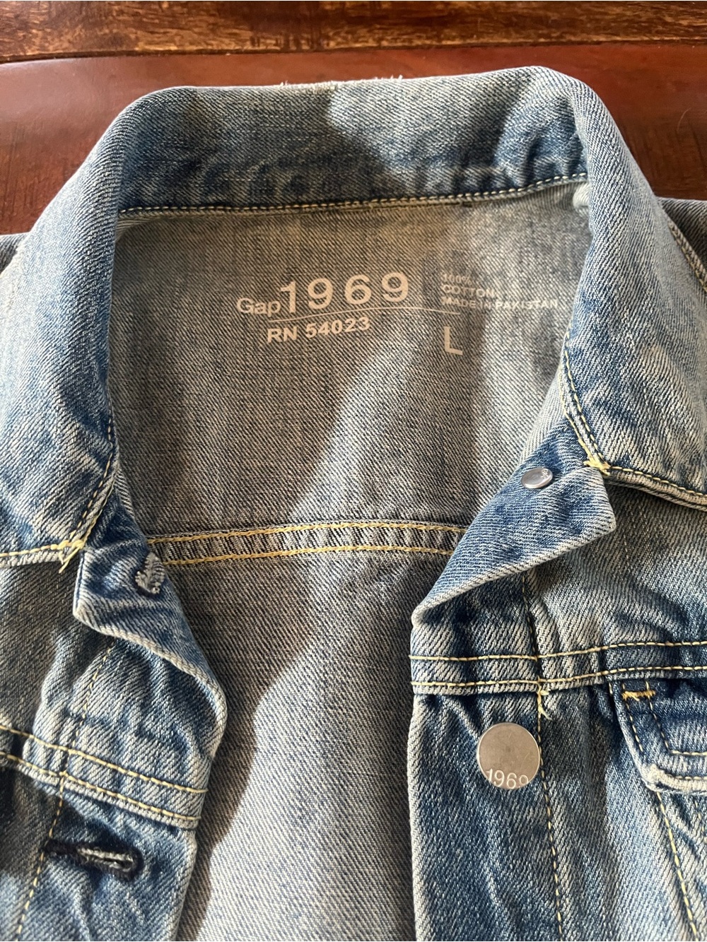 GAP Light Blue Denim Vest - Collared Button-Front - Picture 6 of 6